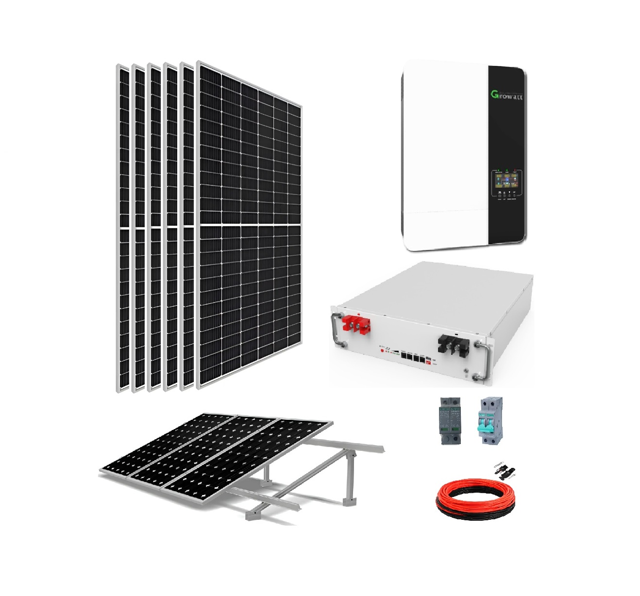 Kit solar Hibrido para casas con batería de litio