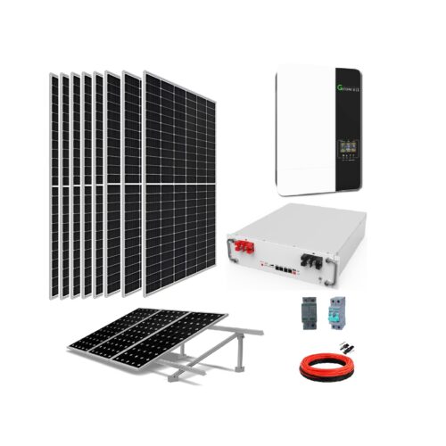 Kit solar Hibrido Hogar 8 paneles Litio 48v 100Ah