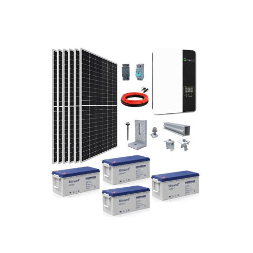 Kit Solar Hibrido 3500w 6 Paneles 4 Baterías Gel 12v 200Ah