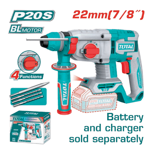 ROTOMARTILLO SDS PLUS Inalámbrico 20V BL 22mm TOTAL