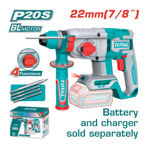 ROTOMARTILLO SDS PLUS Inalámbrico 20V BL 22mm TOTAL