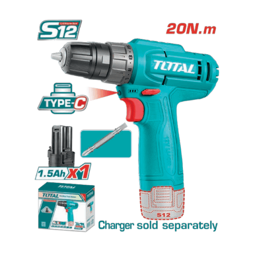 TALADRO 12V 750rpm 20Nm TOTAL
