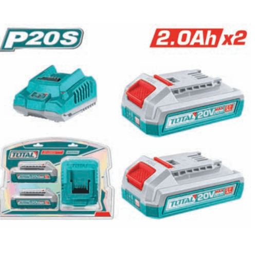 2 BATERÍAS Y CARGADOR 20V 2.0 AH TOTAL