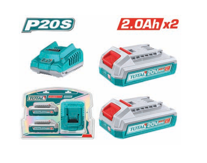2 BATERÍAS Y CARGADOR 20V 2.0 AH TOTAL